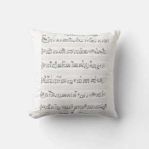 Handwritten Sheet Music throw pillow