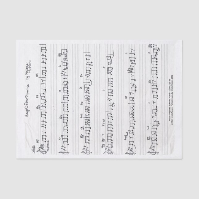 Handwritten Sheet Music tissue paper (Front)