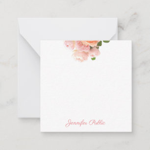 Handwritten Template Watercolor Roses Elegant