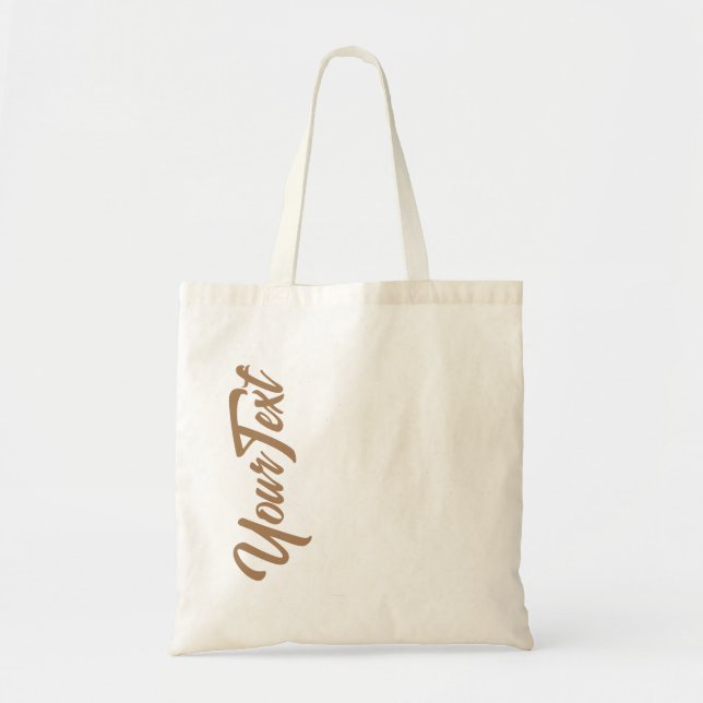 Handwritten Text Light Brown Template Custom Tote Bag (Front)