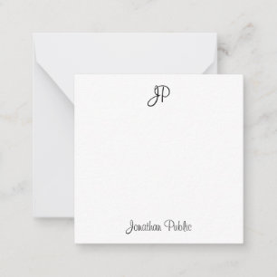 Handwritten Text Monogram Classic Template Black
