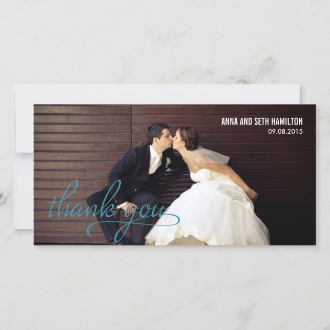 HANDWRITTEN Thank You Cards - Blue (Front)