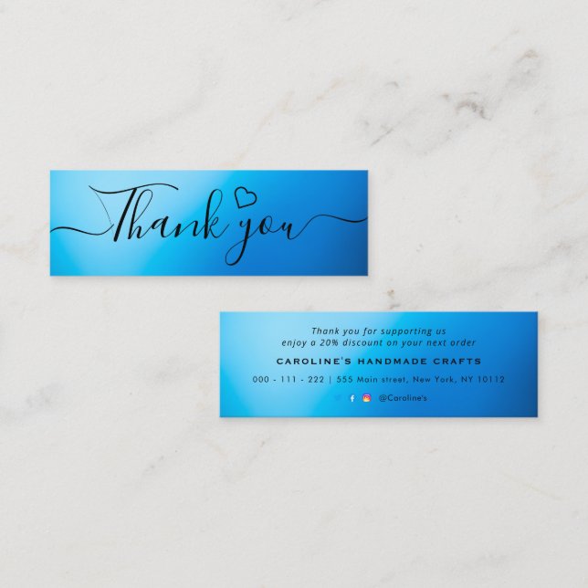 Handwritten Thank You Insert for Small Business (Front/Back)