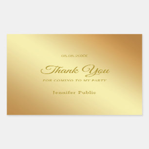Handwritten Thank You Text Gold Template Elegant Sticker