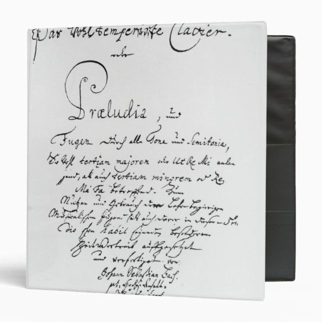 Handwritten Titlepage of The Well Tempered Binder (Front/Inside)