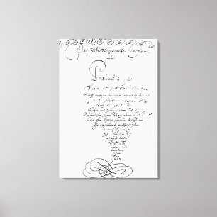 Handwritten Titlepage of The Well Tempered Canvas Print