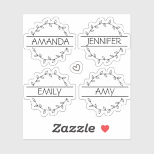 Handwritten Transparent Floral Personalized Name