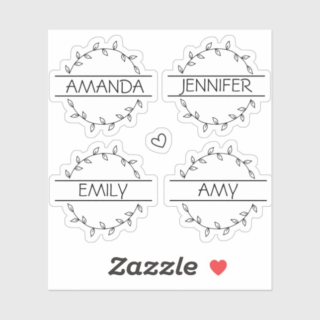 Handwritten Transparent Floral Personalized Name (Sheet)