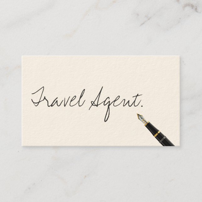 Handwritten Travel Agent Business Card (Front)