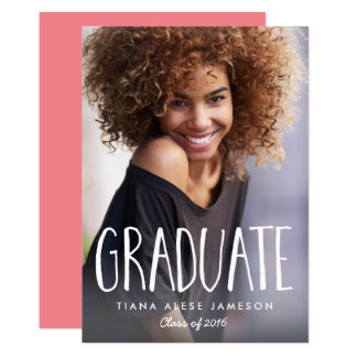 Handwritten Trendy Photo Graduation Announcement