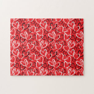 Handwritten Valentine's Hearts Jigsaw Puzzle