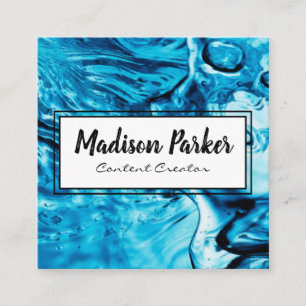 Handwritten Water Background Square Business Card