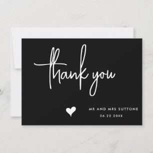 Handwritten wedding thank you card, simple design card