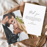 Handwritten Wedding Thank You Photo Minimalist<br><div class="desc">Wedding Thank You Cards that have a photo on the front and back. The Thank you cards contain a modern white and Black hand lettered cursive script typography that are elegant,  simple and modern to use after you minimalist simple wedding day celebration.</div>