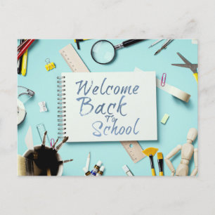 Handwritten "Welcome Back To School"  Holiday Postcard