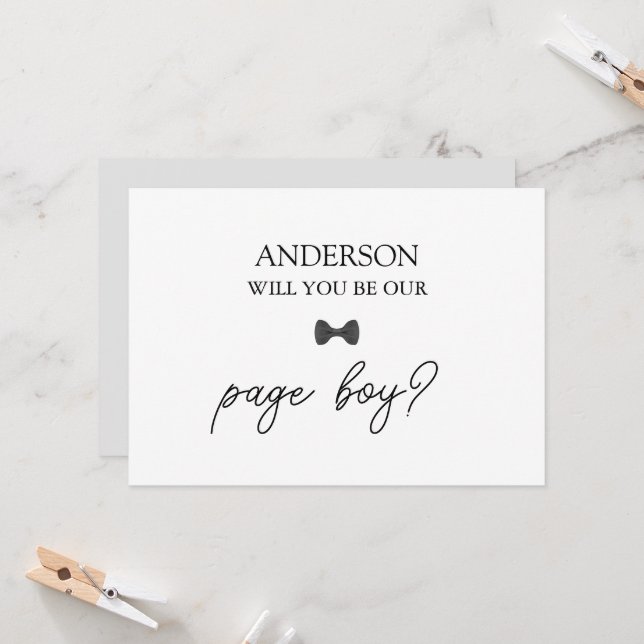HandwrittenScript  Heart Ring Bearer Proposal Card (Front/Back In Situ)