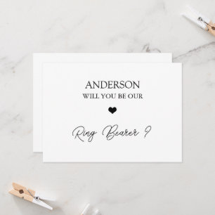HandwrittenScript Heart Ring Bearer Proposal Card