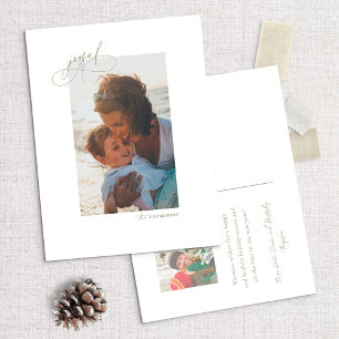 Handwritting Joyful Minimalist Holiday Photo Card