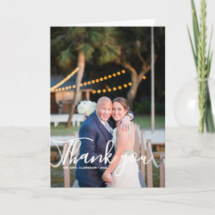 Handwritting with Heart Portrait Photo Wedding Card