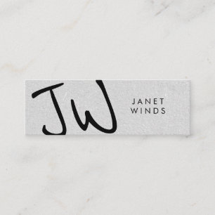 Handwrittten Large Type Monogram Mini Business Card