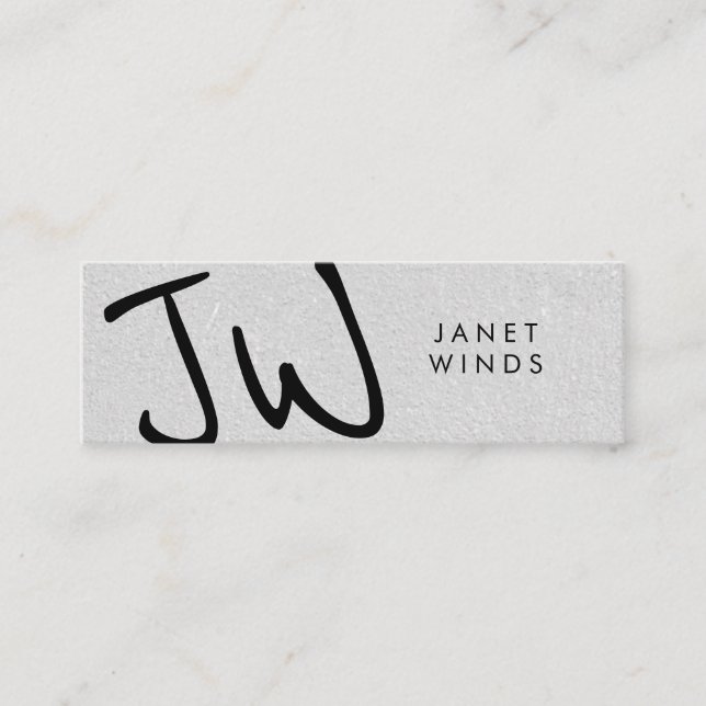 Handwrittten Large Type Monogram Mini Business Card (Front)