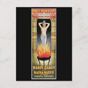 Handy Bandy & Nadia Nadyr Vintage Magic Act Postcard