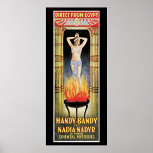 Handy Bandy & Nadia Nadyr Vintage Magic Act Poster