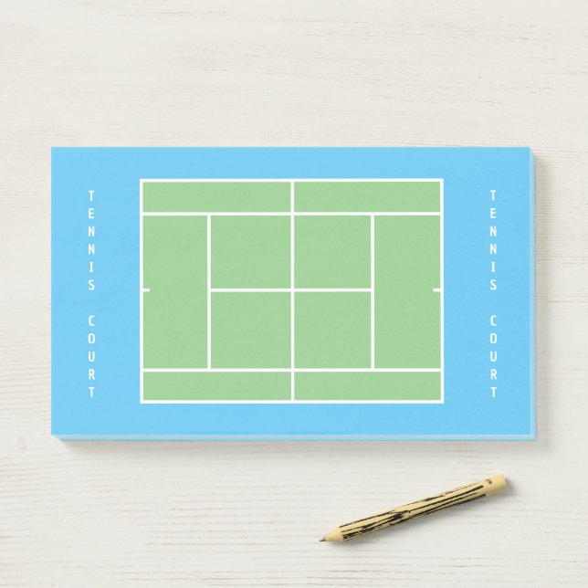Handy blank tennis court layout sticky post-it not notes (On Desk)