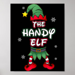 Handy Elf Christmas Pajamas Pjs Matching Family Gr Poster