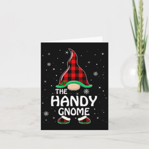 Handy Gnome Buffalo Plaid Matching Family Christma Card