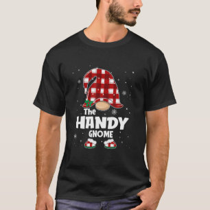 Handy Gnome Buffalo Plaid Matching Family Christma T-Shirt