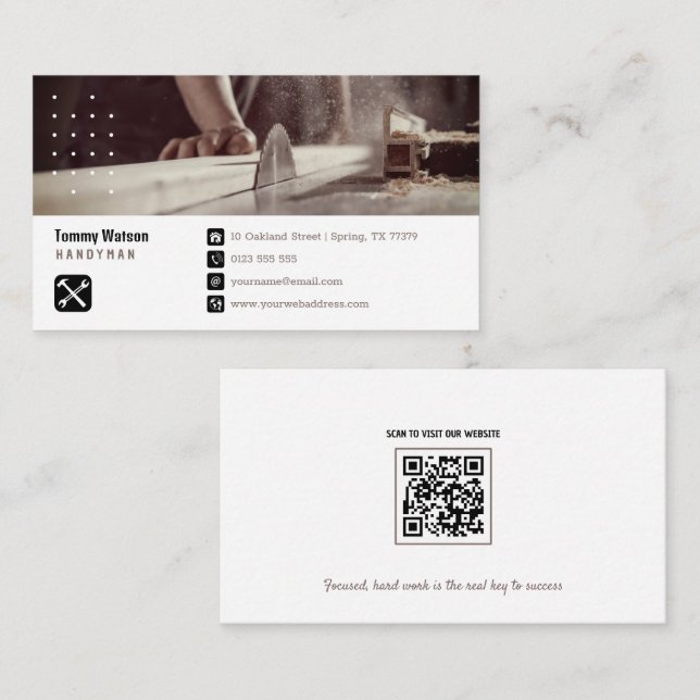 Handy Man | Construction | Contractor Business Card (Front/Back)