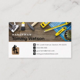 Handy Man   Construction   Contractor Business Card