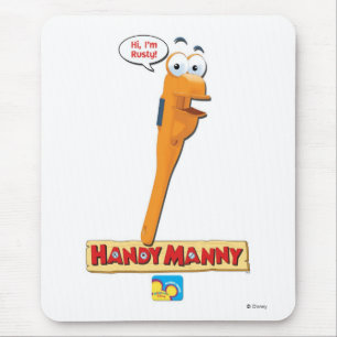 Handy Manny's Rusty saying, "Hi, I'm Rusty!" Mouse Pad