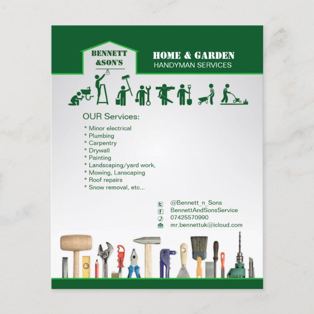 Handyman and home maintenance servise flyer (Front)