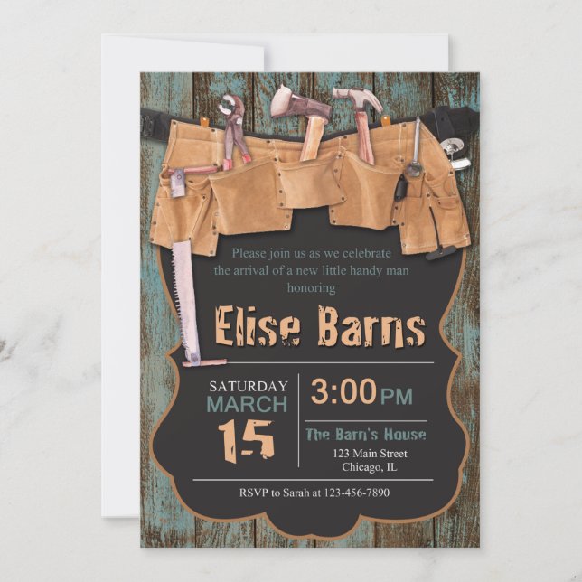 Handyman Baby shower Invitation (Devant)