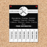 Handyman Black Modern Professional Construction  Flyer<br><div class="desc">Handyman Black Modern Professional Construction Flyer. Simple,  elegant and professional looking vintage inspired home repairs and maintenance business card. Great for Handymen or constructions business. Information behind is completely customizable! Need help? Send me a message on Zazzle or email me  - perpetuallyperplexedonzazz@gmail.com</div>