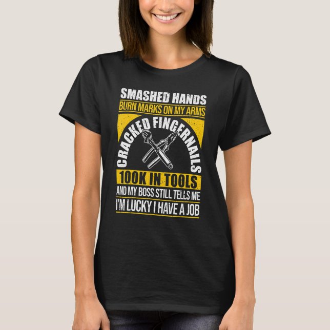 Handyman Blue Collar Laborer Construction Worker T-Shirt (Front)
