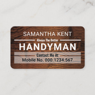 Handyman Border Lines Timber Wood Business Card