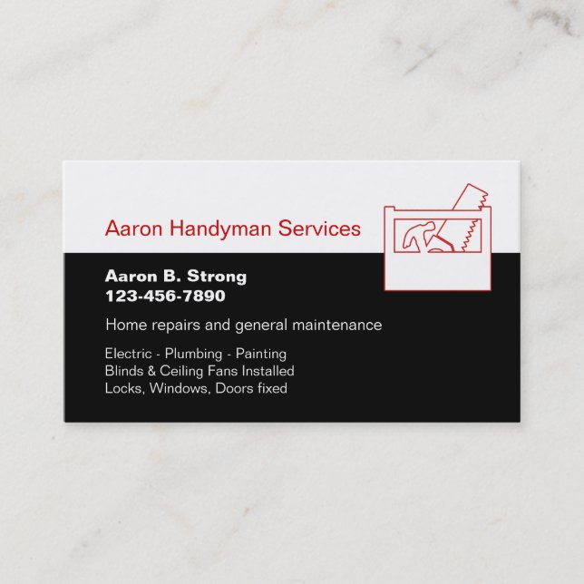 Handyman Business Card Template (Front)