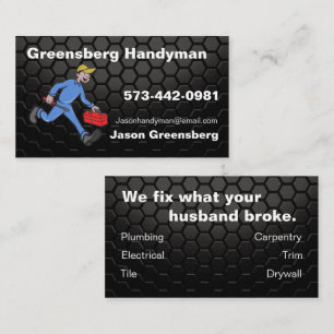 Handyman Business Card with Tile Backdrop