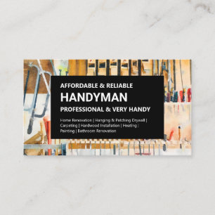 Handyman Business Card - Working Tools Wall