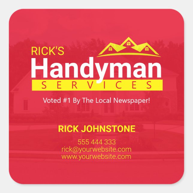 Handyman Business Stickers- Home Business Square Sticker (Front)
