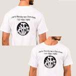 Handyman Business Work Shirts Double Side<br><div class="desc">Handyman business logo work and promotional tee shirts with logo template and text template you can customize online by replacing the templates with your own business logo, photo, and text or use our logo emblem on our shirts. Designed on the front and back of the shirts to promote branding or...</div>