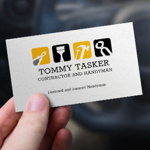 Handyman Carpenter Home repair Tools Logo Business Card