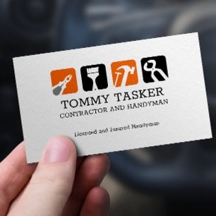Handyman Carpenter Home repair Tools Logo Business Card