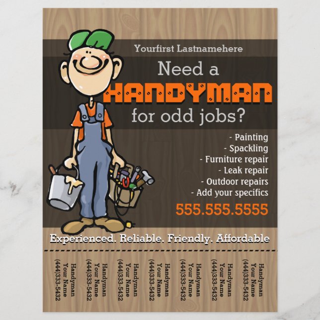 Handyman.Carpenter.PlumberPainter.Odd jobs Flyer (Front)