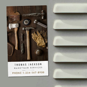 Handyman Carpenter Tools Photo QR Code  Magnetic Business Card