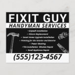 Handyman Carpentry  Flyer<br><div class="desc">Simple modern white and black emblem style logo with round saw and crossed hammer logo. Great for a  wood worker and restorer, ,  restoration professional,  carpenter,  carpentry,  Woodworking Builder,  Handyman and plywood sales.</div>