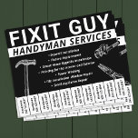 Handyman Carpentry Tear Off Phone Number Flyer<br><div class="desc">Black and white Handyman Carpentry Tear Off Phone Number advertising flyer</div>